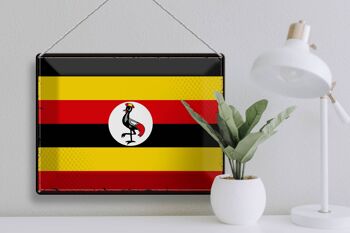 Drapeau en étain de l'Ouganda, 40x30cm, drapeau rétro de l'Ouganda 3