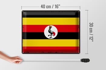 Drapeau en étain de l'Ouganda, 40x30cm, drapeau rétro de l'Ouganda 4