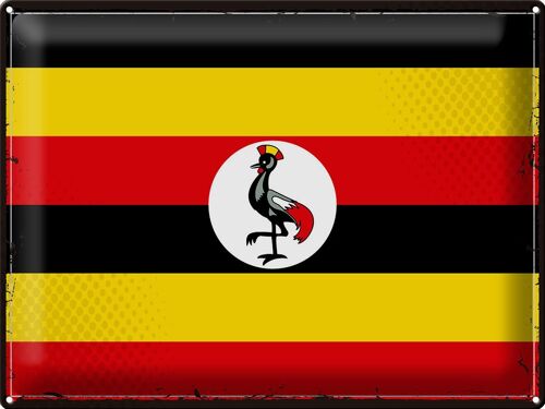 Blechschild Flagge Uganda 40x30cm Retro Flag of Uganda