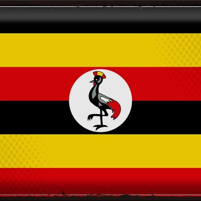 Blechschild Flagge Uganda 40x30cm Retro Flag of Uganda