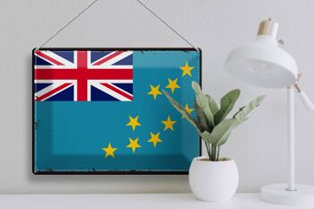 Drapeau en étain Tuvalu 40x30cm, drapeau rétro de Tuvalu 3