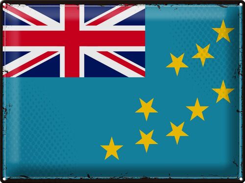 Blechschild Flagge Tuvalu 40x30cm Retro Flag of Tuvalu