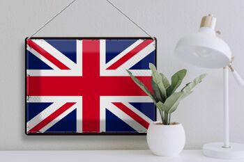 Signe en étain drapeau Union Jack 40x30cm rétro royaume-uni 3