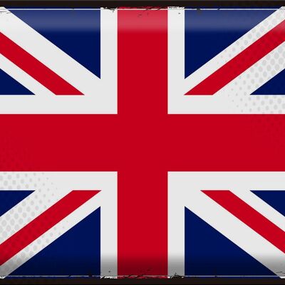 Targa in metallo bandiera Union Jack 40x30 cm Retro Regno Unito