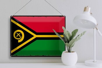 Drapeau en étain du Vanuatu, 40x30cm, drapeau rétro du Vanuatu 3