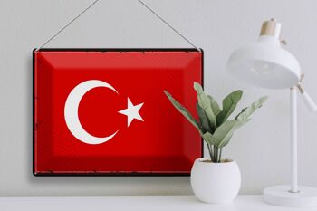 Drapeau en métal Türkiye 40x30cm, drapeau rétro de la Turquie 3
