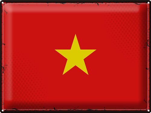 Blechschild Flagge Vietnam 40x30cm Retro Flag of Vietnam