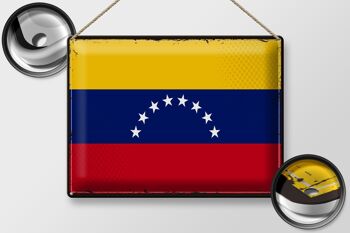 Signe en étain drapeau Venezuela 40x30cm drapeau rétro Venezuela 2