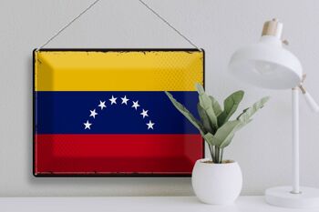 Signe en étain drapeau Venezuela 40x30cm drapeau rétro Venezuela 3