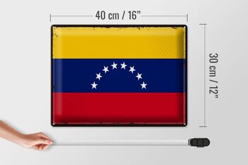 Signe en étain drapeau Venezuela 40x30cm drapeau rétro Venezuela 4