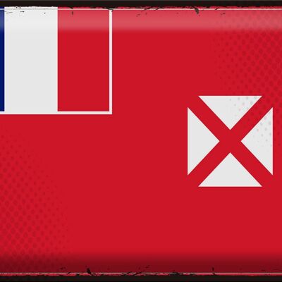 Blechschild Flagge Wallis und Futuna 40x30cm Retro Wallis