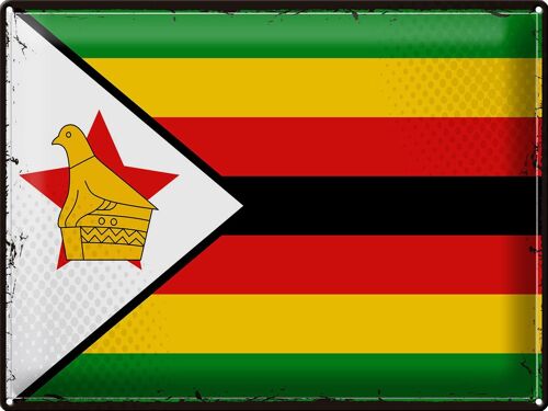 Blechschild Flagge Simbabwe 40x30cm Retro Flag of Zimbabwe