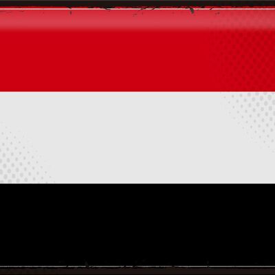 Targa in metallo Bandiera dello Yemen 40x30 cm Bandiera retrò dello Yemen