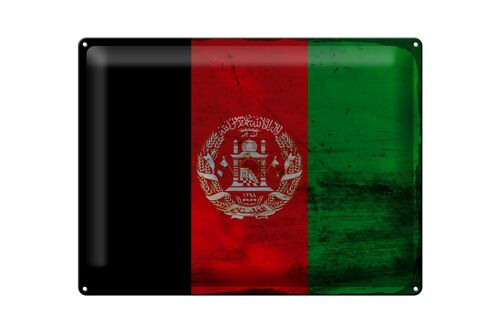 Blechschild Flagge Afghanistan 40x30cm Afghanistan Rost