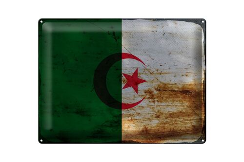 Blechschild Flagge Algerien 40x30cm Flag Algeria Rost