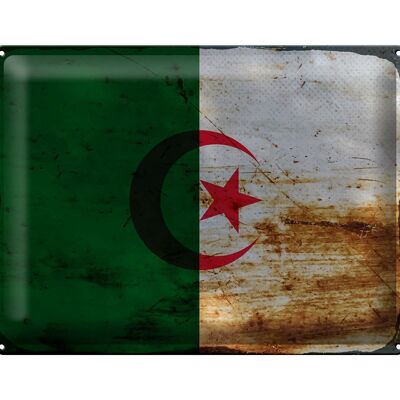 Targa in metallo Bandiera Algeria 40x30 cm Bandiera Algeria Ruggine