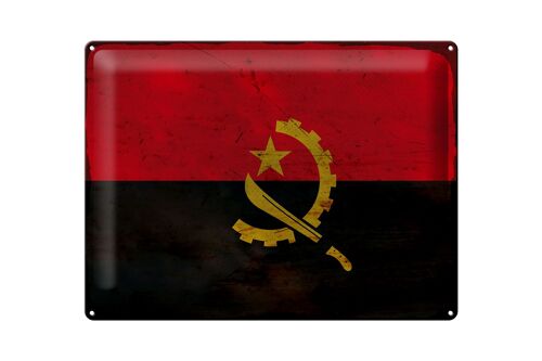 Blechschild Flagge Angola 40x30cm Flag of Angola Rost