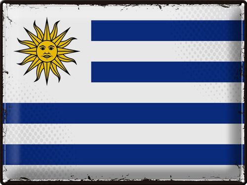 Blechschild Flagge Uruguay 40x30cm Retro Flag of Uruguay