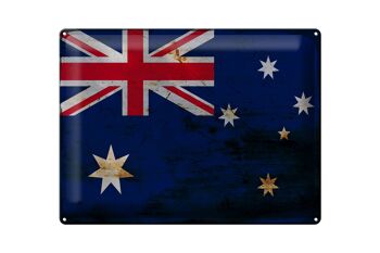 Signe en étain drapeau Australie 40x30cm drapeau Australie rouille 1