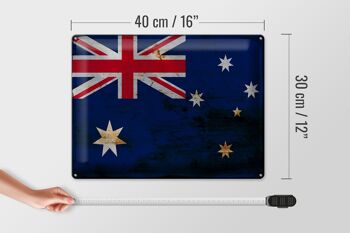 Signe en étain drapeau Australie 40x30cm drapeau Australie rouille 4