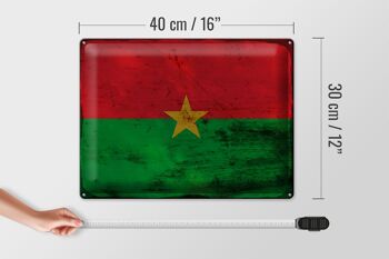 Panneau en tôle drapeau Burkina Faso 40x30cm Burkina Faso rouille 4