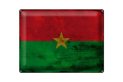 Blechschild Flagge Burkina Faso 40x30cm Burkina Faso Rost