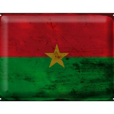 Cartel de chapa bandera Burkina Faso 40x30cm Burkina Faso óxido