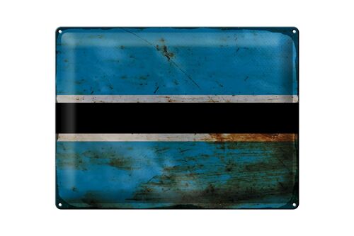 Blechschild Flagge Botswana 40x30cm Flag of Botswana Rost