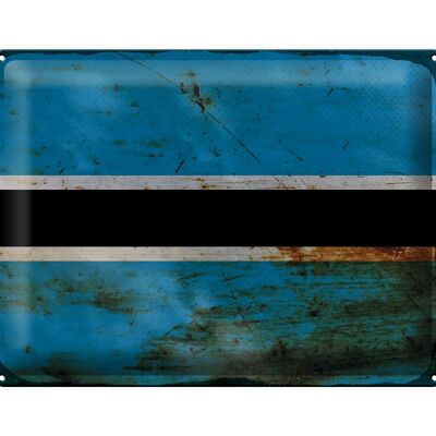 Blechschild Flagge Botswana 40x30cm Flag of Botswana Rost