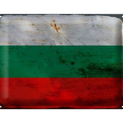 Blechschild Flagge Bulgarien 40x30cm Flag Bulgaria Rost