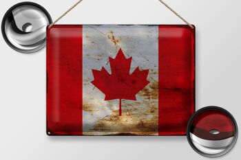 Signe en étain drapeau Canada 40x30cm drapeau du Canada rouille 2