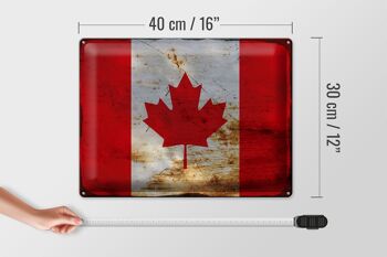 Signe en étain drapeau Canada 40x30cm drapeau du Canada rouille 4