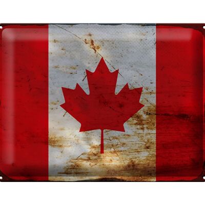 Targa in metallo Bandiera Canada 40x30 cm Bandiera del Canada Ruggine