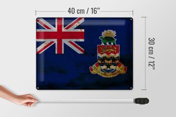 Panneau en étain drapeau des îles caïmans, 40x30cm, drapeau rouille 4
