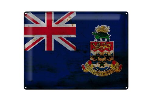 Blechschild Flagge Cayman Islands 40x30cm Flag Rost