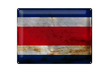 Panneau en tôle drapeau Costa Rica 40x30cm Costa Rica rouille 1