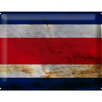 Panneau en tôle drapeau Costa Rica 40x30cm Costa Rica rouille
