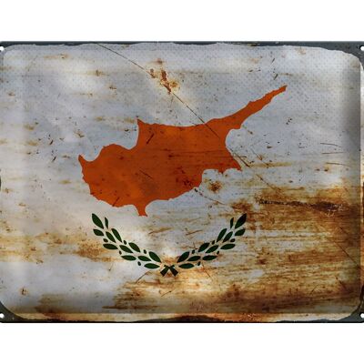 Blechschild Flagge Zypern 40x30cm Flag of Cyprus Rost