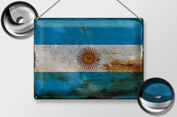 Signe en étain drapeau Argentine 40x30cm drapeau Argentine rouille 2