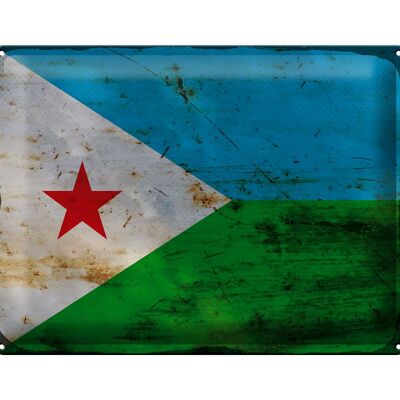 Blechschild Flagge Dschibuti 40x30cm Flag Djibouti Rost