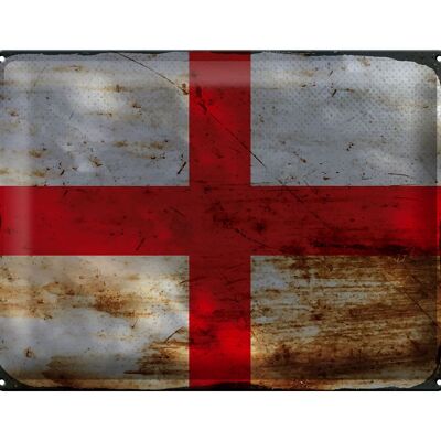 Targa in metallo Bandiera Inghilterra 40x30 cm Bandiera dell'Inghilterra Ruggine