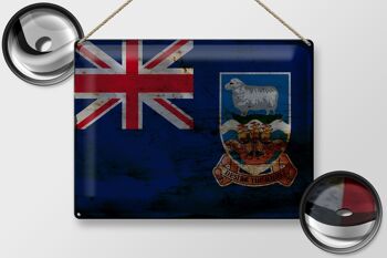 Drapeau en étain des îles Falkland, 40x30cm, drapeau rouille 2