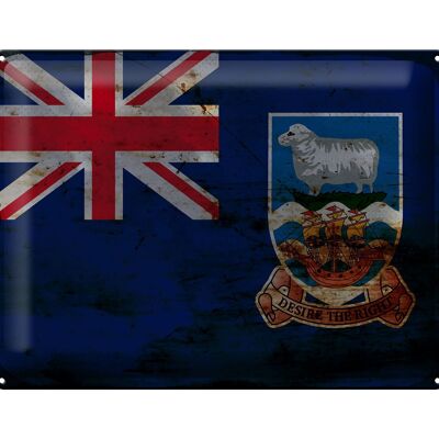 Blechschild Flagge Falklandinseln 40x30cm Flag Rost