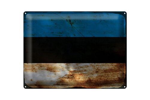 Blechschild Flagge Estland 40x30cm Flag of Estonia Rost