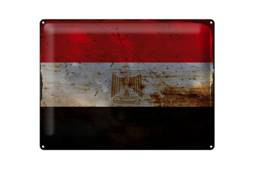 Blechschild Flagge Ägypten 40x30cm Flag of Egypt Rost