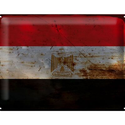 Cartel de chapa Bandera de Egipto 40x30cm Bandera de Egipto Óxido