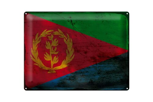 Blechschild Flagge Eritrea 40x30cm Flag of Eritrea Rost