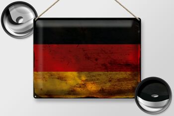 Signe en étain drapeau Allemagne 40x30cm drapeau Allemagne rouille 2