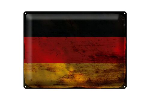 Blechschild Flagge Deutschland 40x30cm Flag Germany Rost