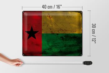 Plaque en tôle drapeau Guinée-Bissau 40x30cm Rouille de Guinée 4